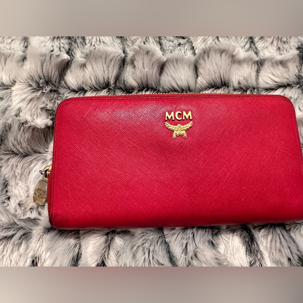 MCM Red Zip Wallet GUC